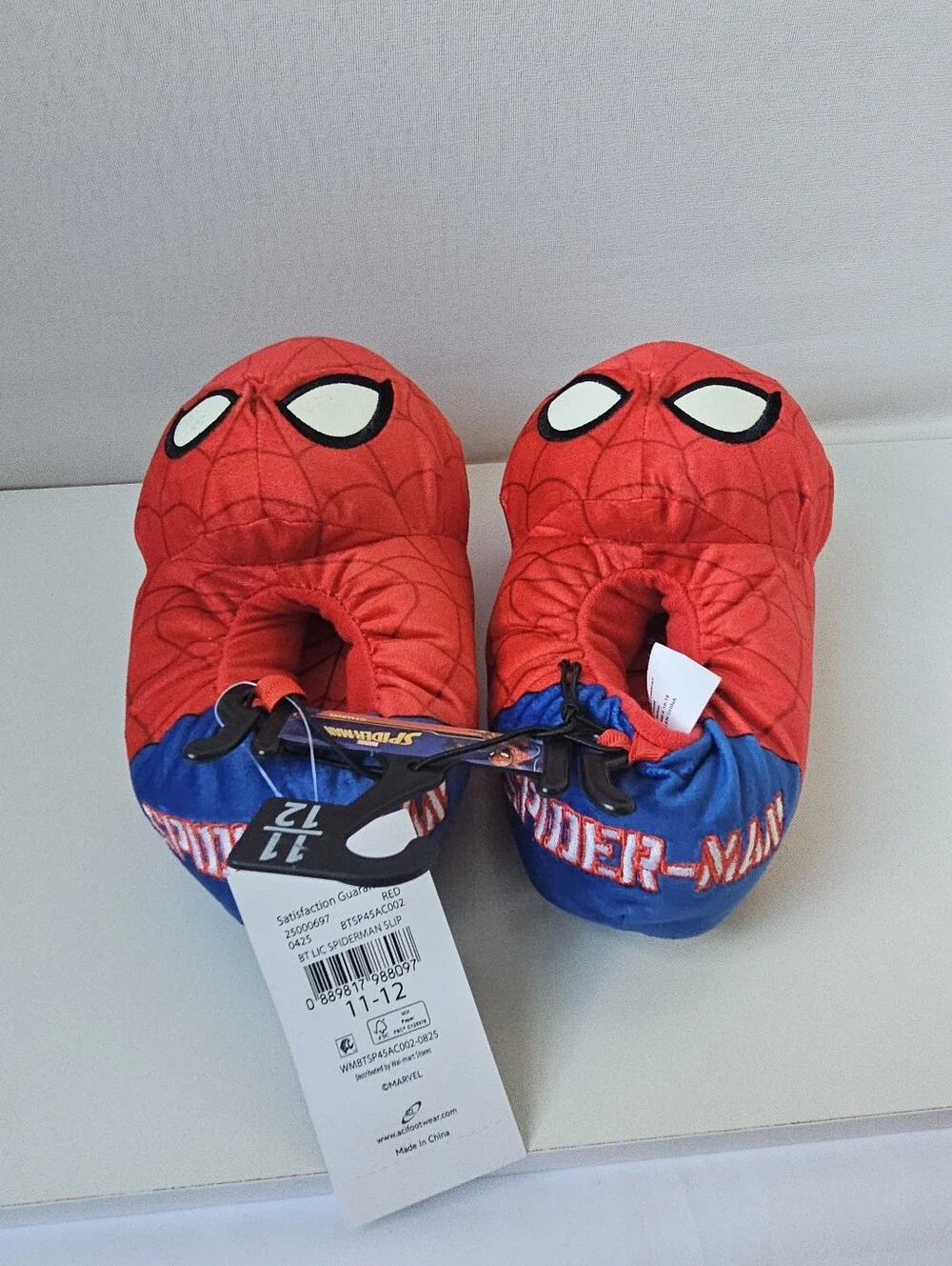 Marvel Spider-Man Plush Slippers Kids Toddler Sizes 9-10 11-12 NWT Choose Size